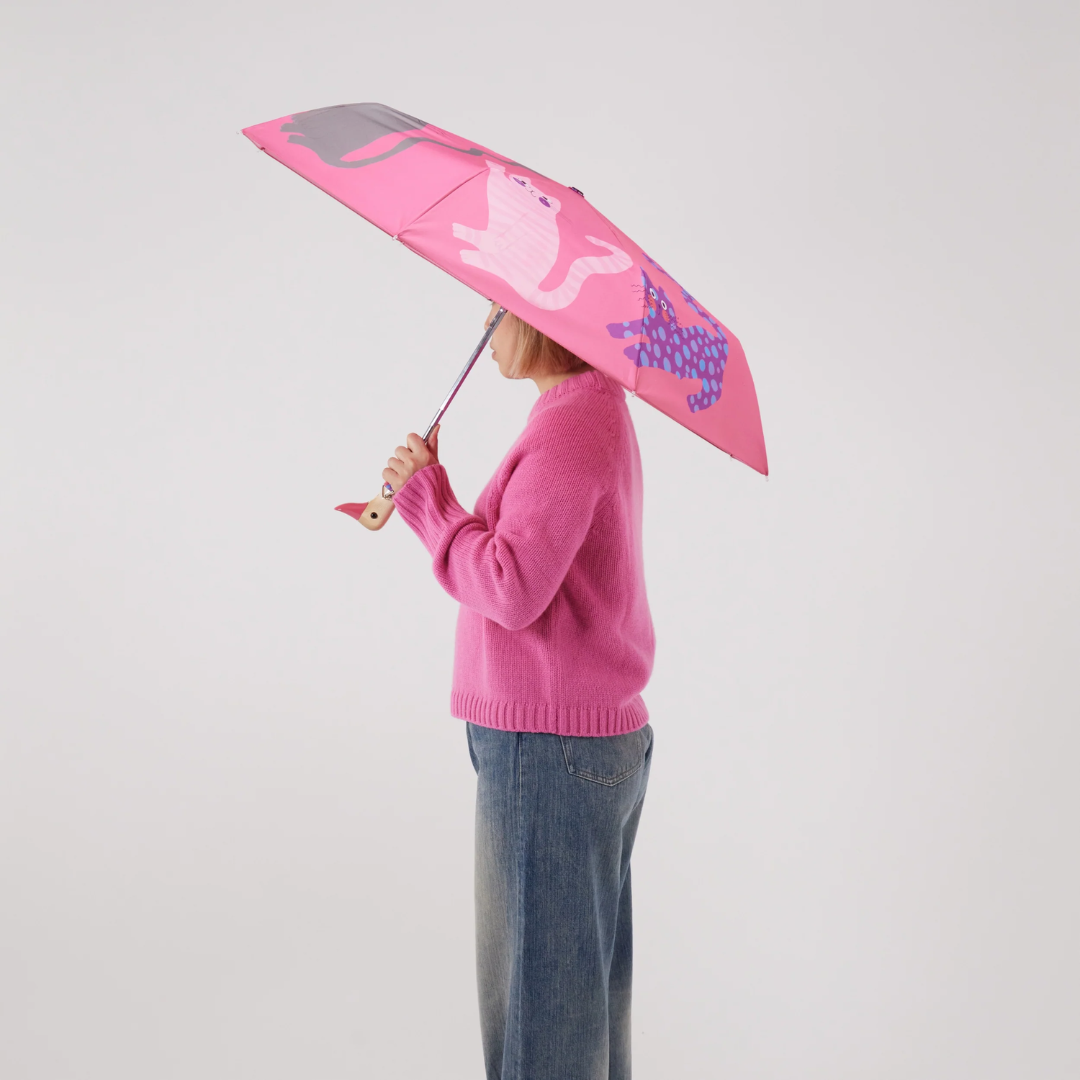Ombrello richiudibile Fuchsia con Gatti - Original Duckhead
