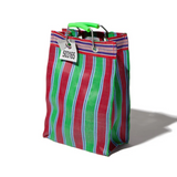 Borsa a strisce plastica riciclata rettangolare 30x15x40 cm - Puebco