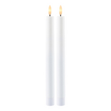 Candele Sirius Sille Ricaricabili Ø2xH25cm, Bianco , 2 pcs. set