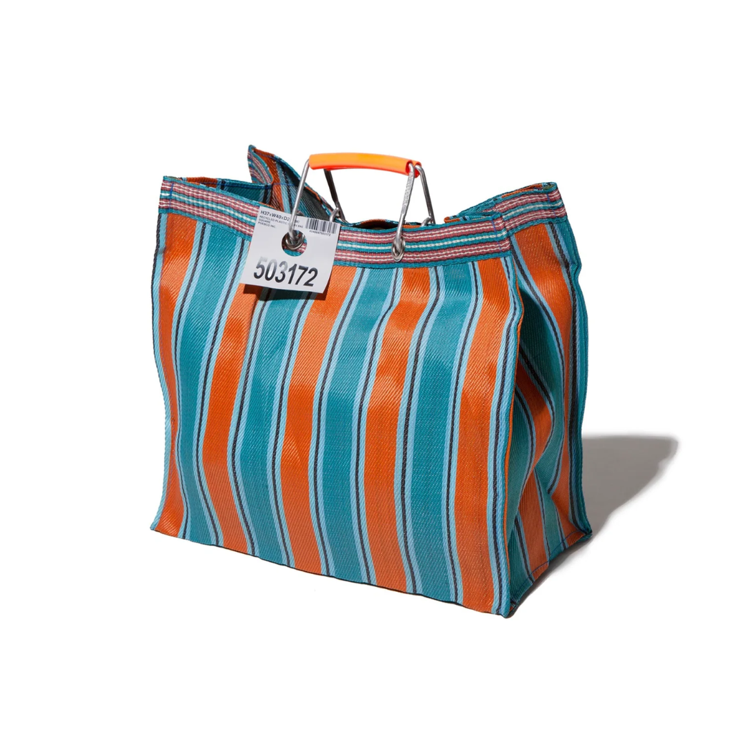 Borsa a strisce plastica riciclata 40x20x37 cm - Puebco