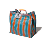 Borsa a strisce plastica riciclata 40x20x37 cm - Puebco