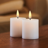 Candela 2pz. Sille Ricaricabili Ø5xH6,5 cm Bianco - Sirius