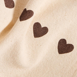 Asciugapiatti Johanne naturale con cuori marroni . IB Laursen