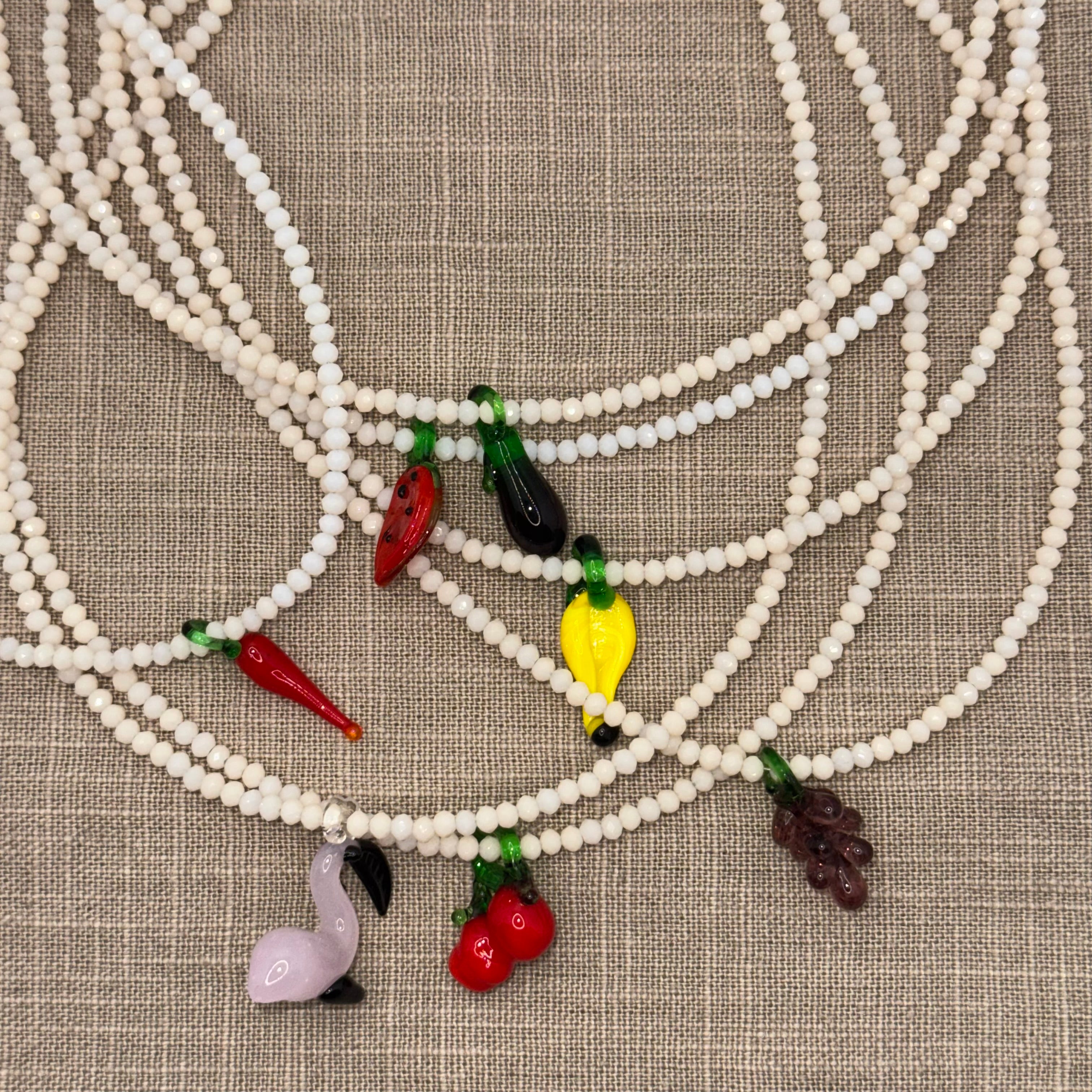 Collana Cristallo con Ciondolo in Vetro di Murano - Fabidi