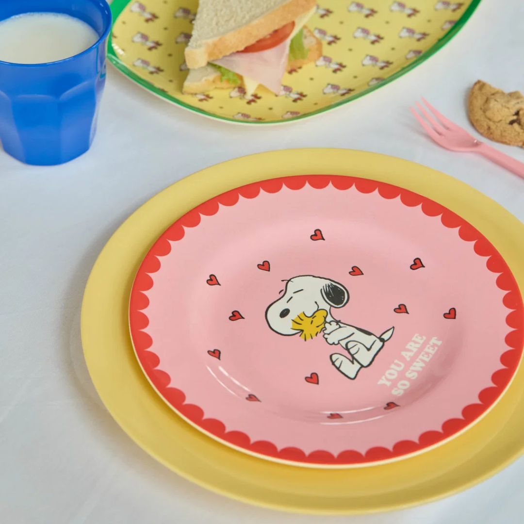 Piatto da Frutta Rotondo Rosa Snoopy - Rice