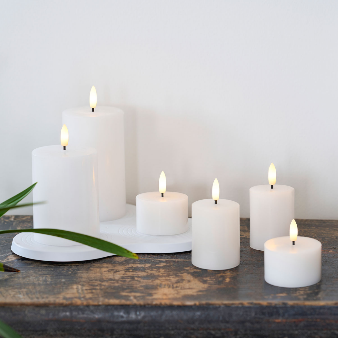 Candela 2pz. Sille Ricaricabili Ø5xH6,5 cm Bianco - Sirius