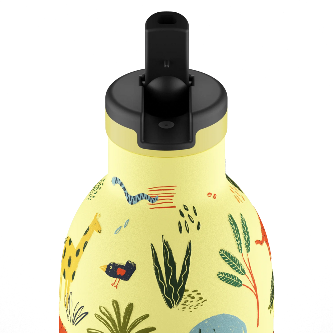 Borraccia termica 24Bottles Clima - kids Jungle Friends 330ml cannuccia