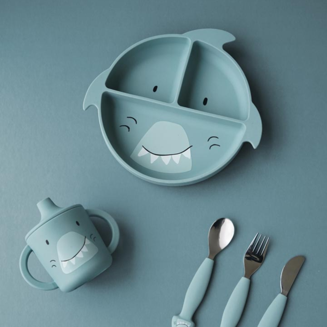 Piatto con scomparti e ventosa Trixie - Mr. Shark