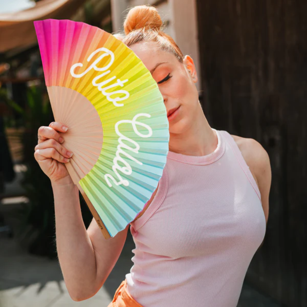 Ventaglio Fisura arobaleno "Puto Calor" (si illumina al buio)