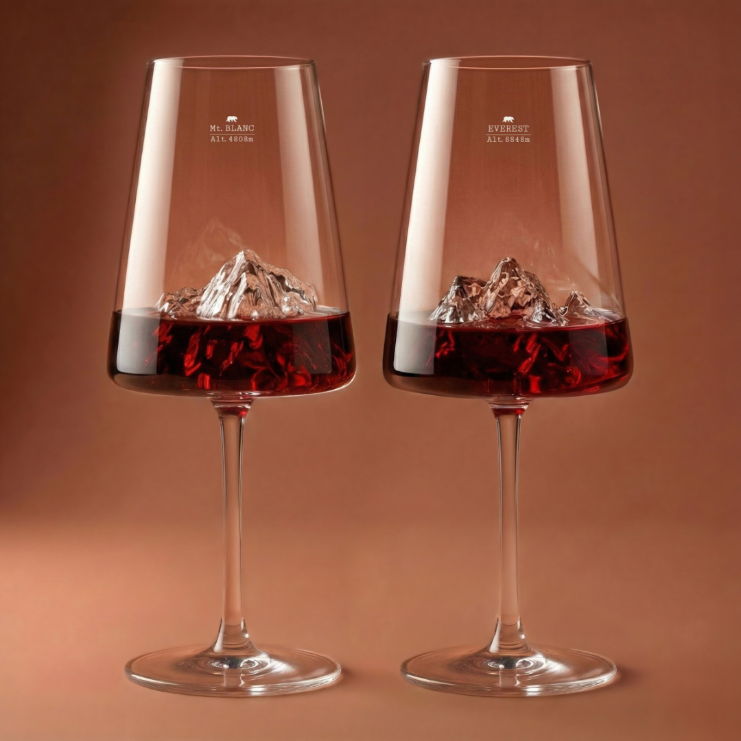 Set 2 x Bicchieri Vino TOPOGRAPHIC . Alaskan Maker