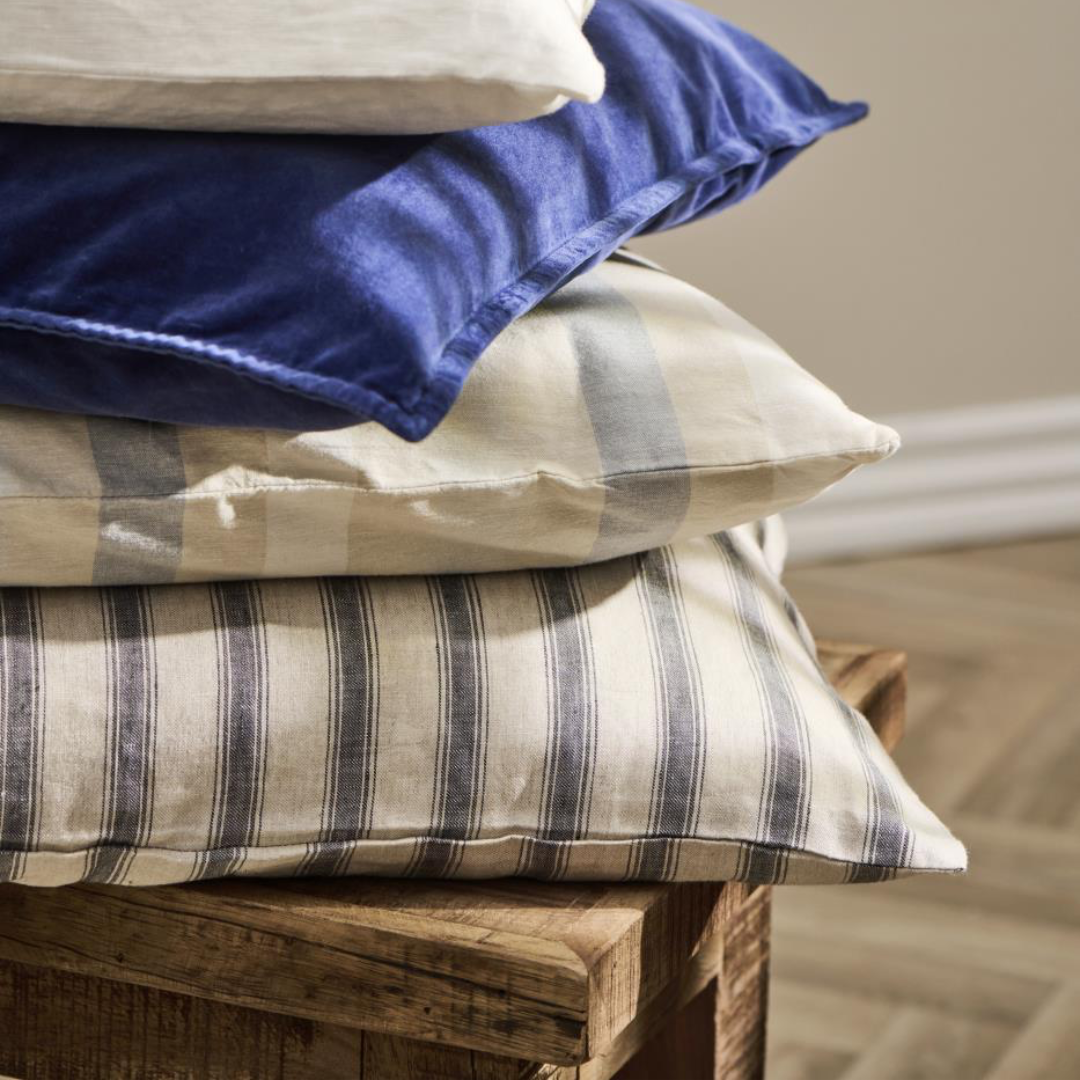 Fodera cuscino naturale con righe grigie 60x60 cm IB Laursen