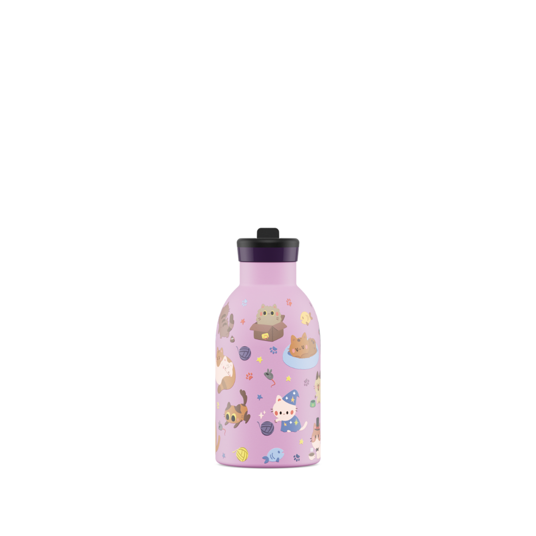 Borraccia termica 24Bottles Clima - Meow Friends 330ml cannuccia