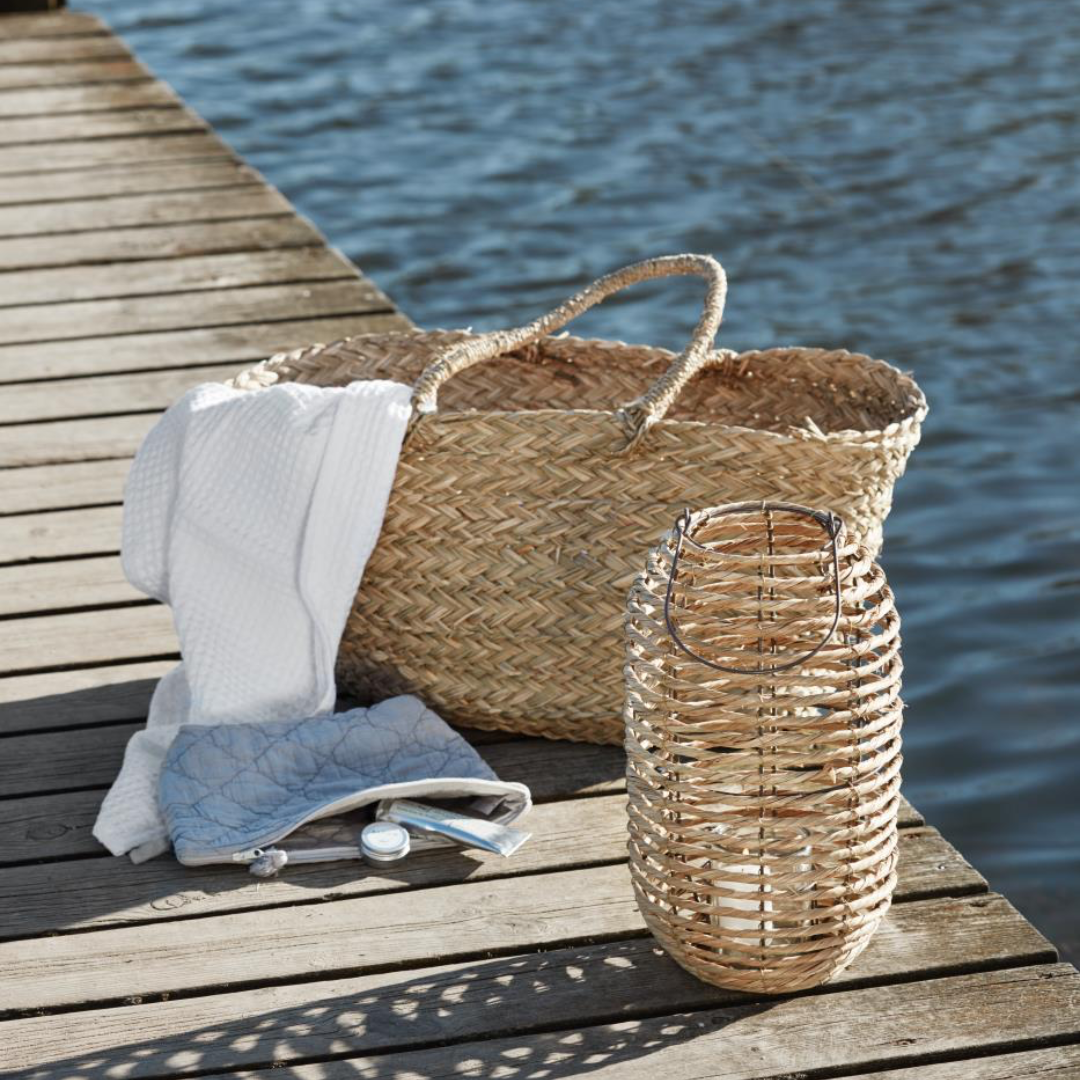 Portacandele in erba marina con bicchiere in vetro IB Laursen