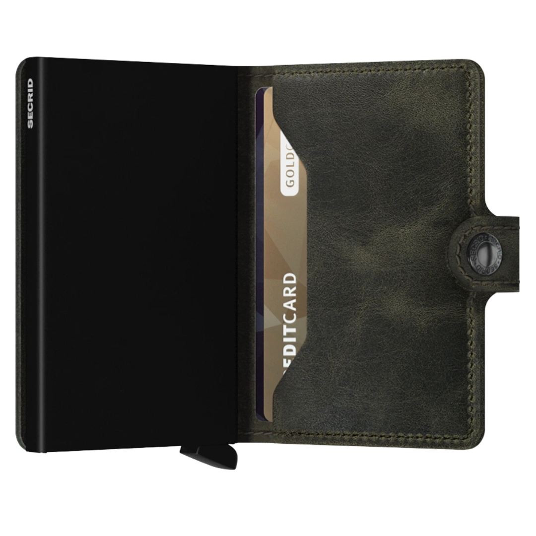 Miniwallet Secrid Vintage Olive Black