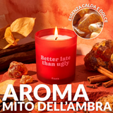 Candela in vetro "Better late than ugly" . Fisura