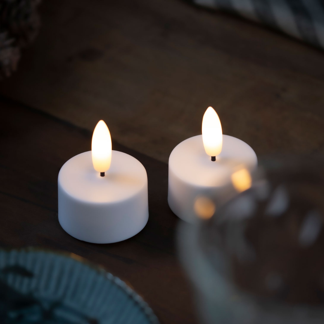 Candela 2pz. Tealight Sille Ricaricabili Ø4xH2,2 cm Bianco - Sirius