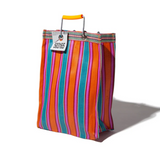 Borsa a strisce plastica riciclata rettangolare 30x15x40 cm - Puebco