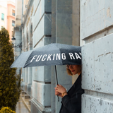 Ombrello richiudibile Fisura  "Fu**ing rain" Nero