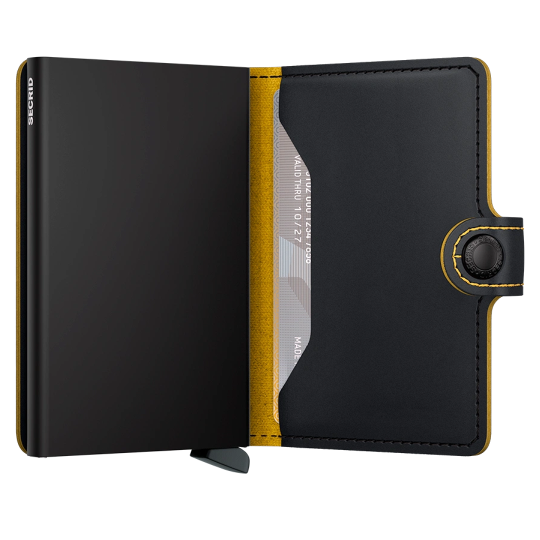 Miniwallet Secrid Matte Black & Ochre