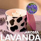 Candela in ceramica con coperchio "Mucca" . Fisura