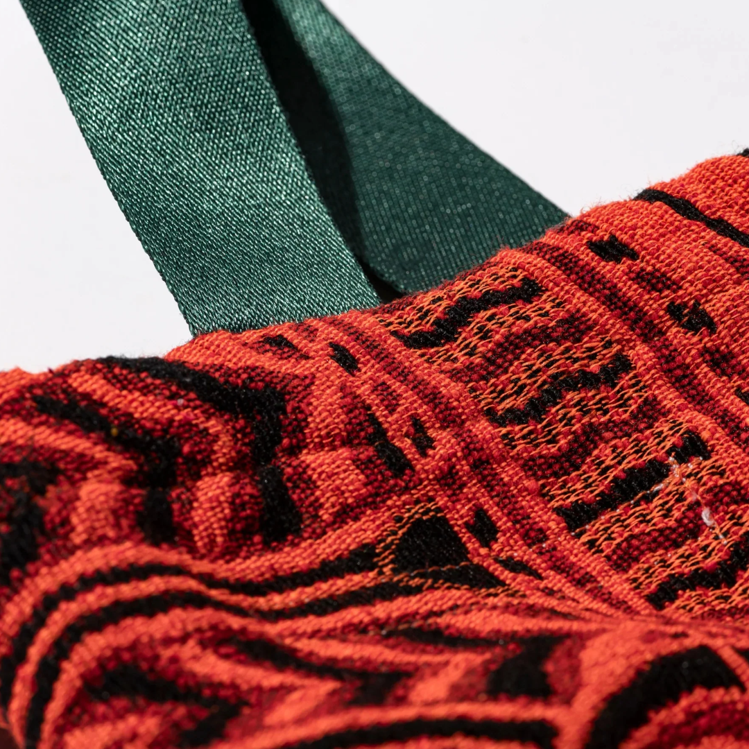 Sacchetto con coulisse in tessuto Jacquard Arancione - Puebco