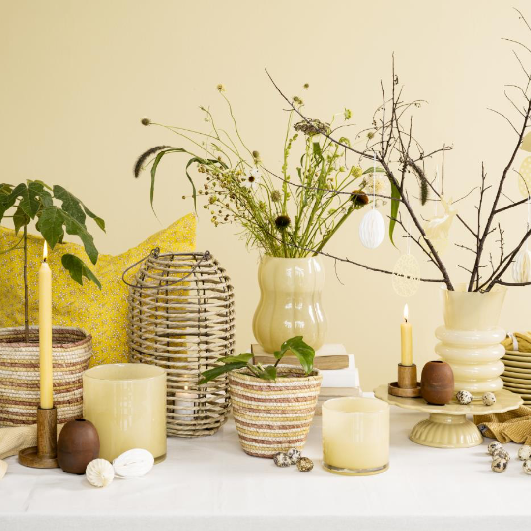 Portacandele in erba marina con bicchiere in vetro IB Laursen