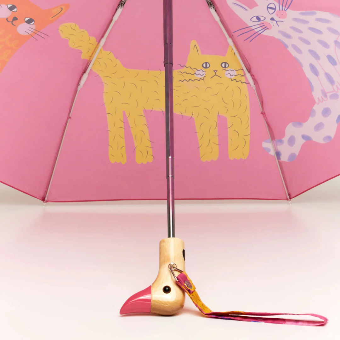 Ombrello richiudibile Fuchsia con Gatti - Original Duckhead