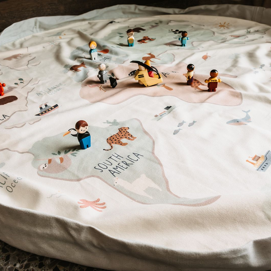 Tappeto e contenitore giochi - Worldmap - Play&Go