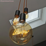 Lampadina LED Dorata per sospensione Globo G125 filamento Singolo “Love” 4,5W 250Lm E27 1800K Dimmerabile