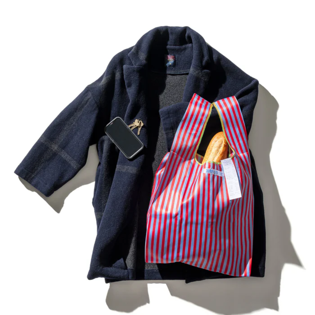 Borsa in tessuto per cravatte rosso/blu - Puebco