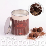 Candela in latta di metallo "Hot Chocolate" . Fisura