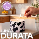 Candela in ceramica con coperchio "Mucca" . Fisura