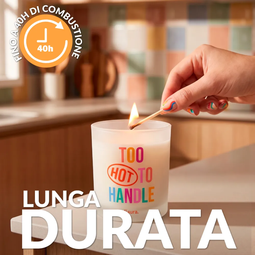 Candela in vetro "Too hot to handle" . Fisura