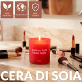 Candela in vetro "Better late than ugly" . Fisura