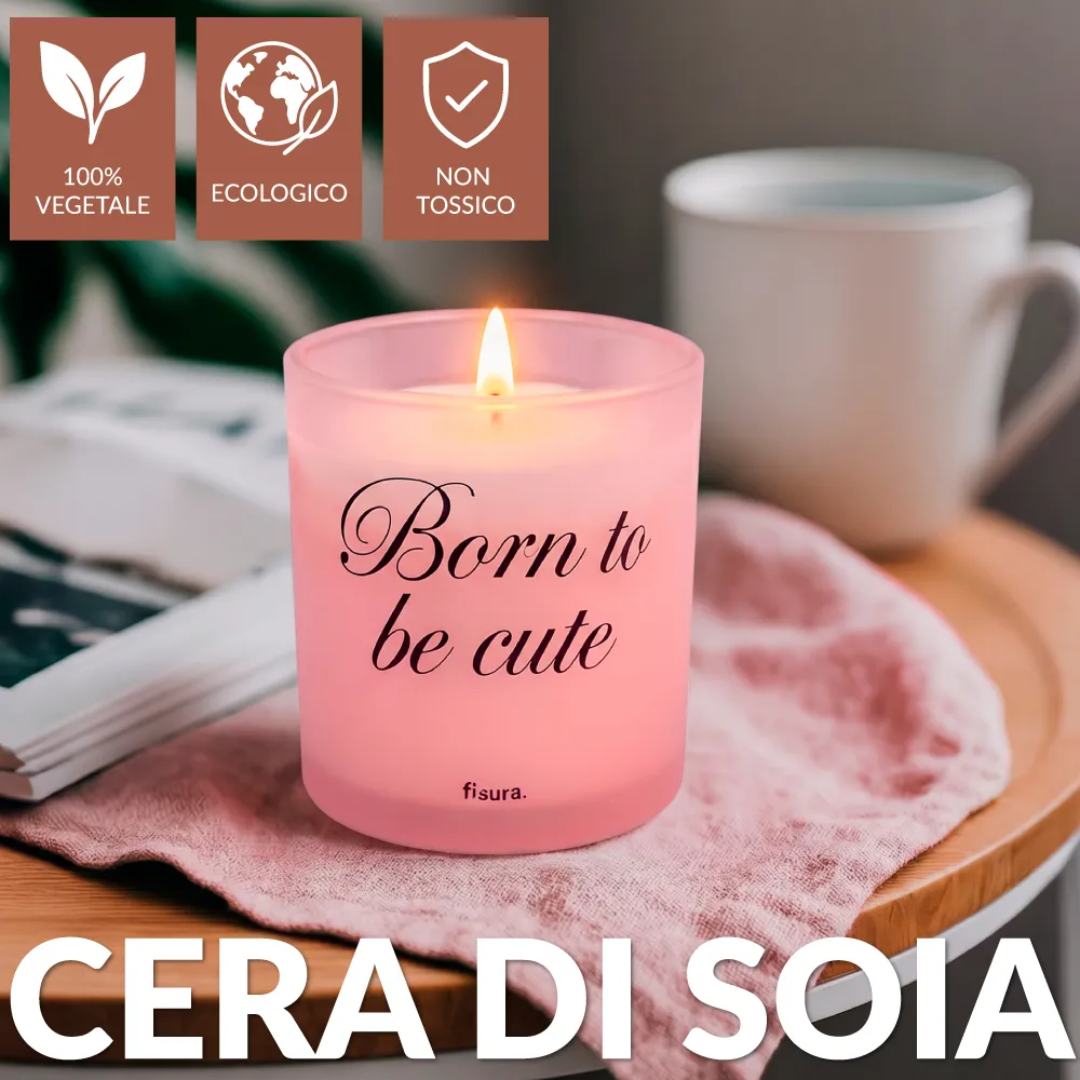 Candela in vetro "Born to be cute" . Fisura