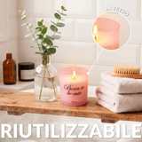 Candela in vetro "Born to be cute" . Fisura