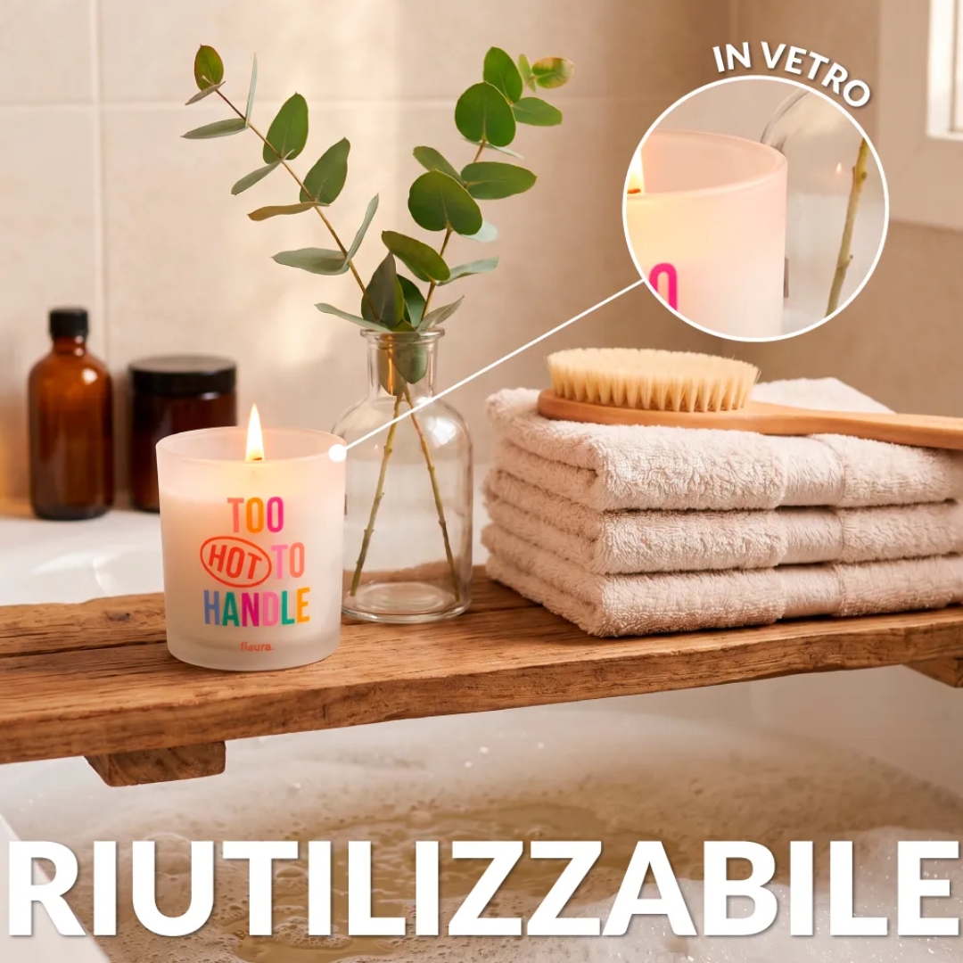 Candela in vetro "Too hot to handle" . Fisura
