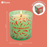 Candela in vetro "I'm chilling" . Fisura