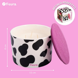 Candela in ceramica con coperchio "Mucca" . Fisura