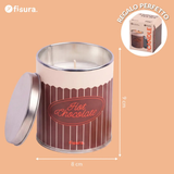 Candela in latta di metallo "Hot Chocolate" . Fisura