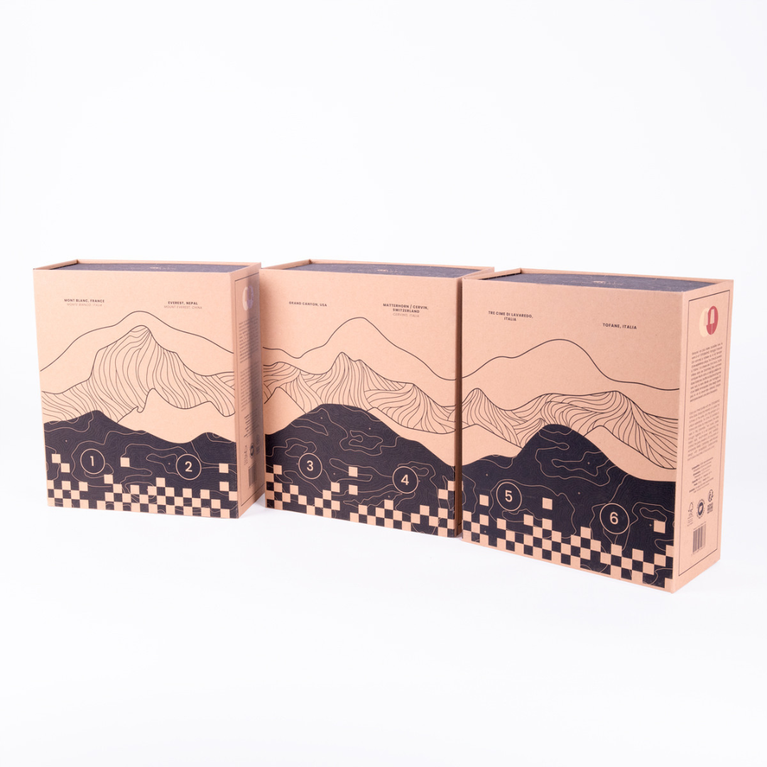 Set 2 x Bicchieri Vino TOPOGRAPHIC . Alaskan Maker