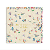 Biglietto quadrato "Have a Beautiful Birthday"  con Farfalle- Ohh Deer
