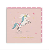 Biglietto quadrato "Happy Birthday" con Unicorno - Ohh Deer