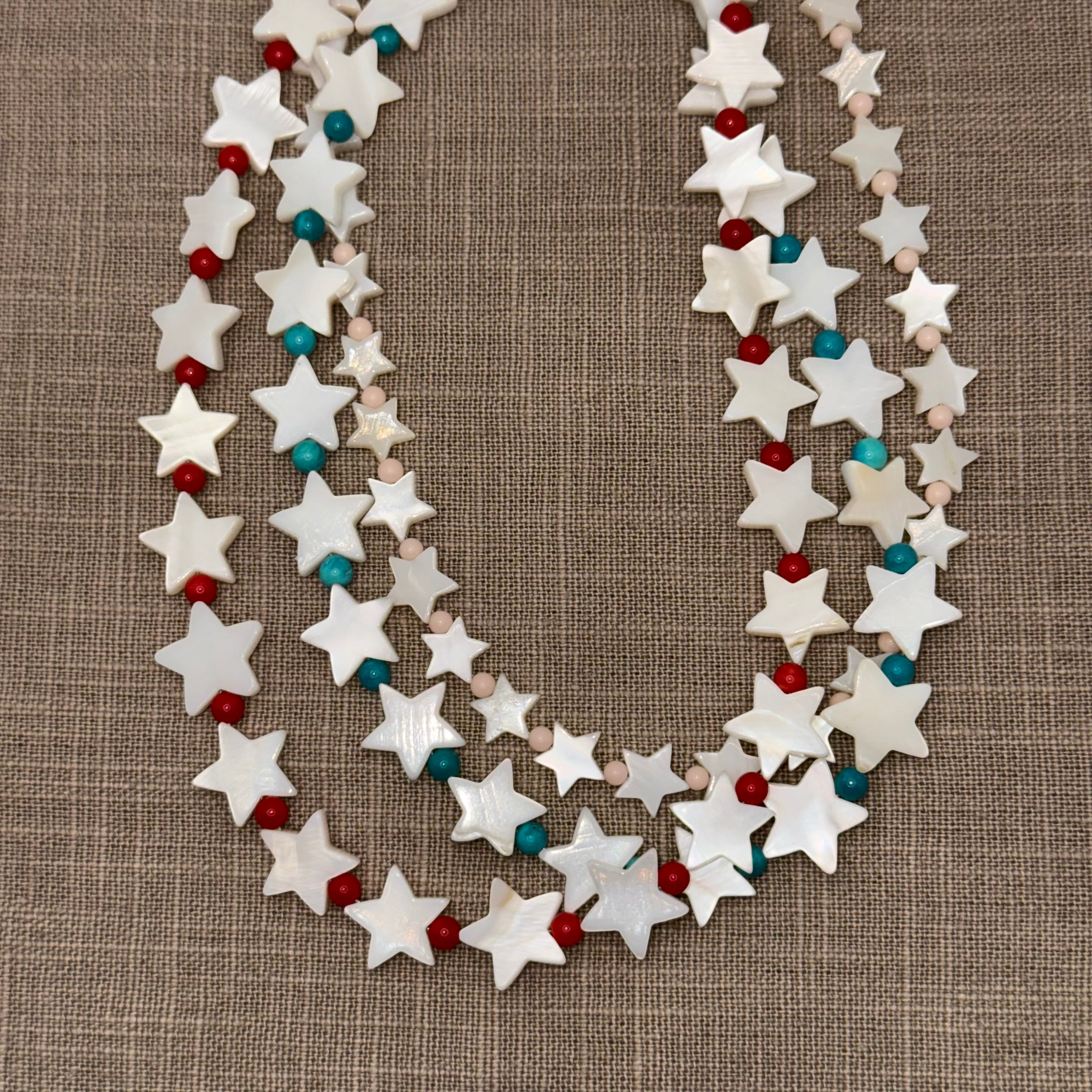 Collana Maxistelle Corallo e Turchese - Fabidi