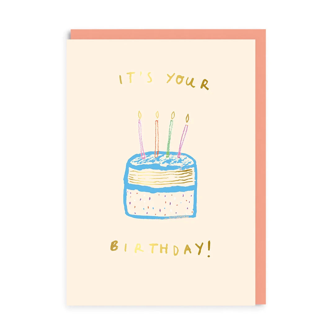 Biglietto A6 "It's your Birthday" con Torta - Ohh Deer
