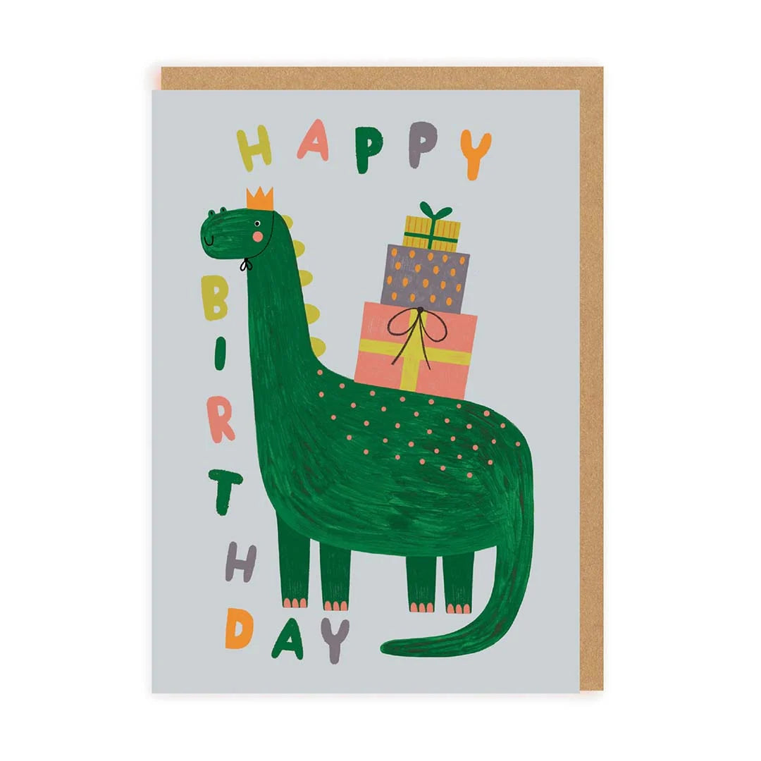 Biglietto A6 "Happy Birthday" con Dinosauro - Ohh Deer