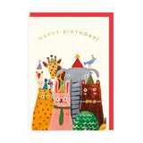 Biglietto A6 "Happy Birthday" con Animali - Ohh Deer