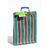 Borsa a strisce plastica riciclata rettangolare 30x15x40 cm - Puebco