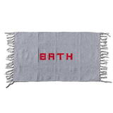 Tappeto per il bagno 75x45 Grigio Chiaro in filato riciclato tessuto a mano - Puebco