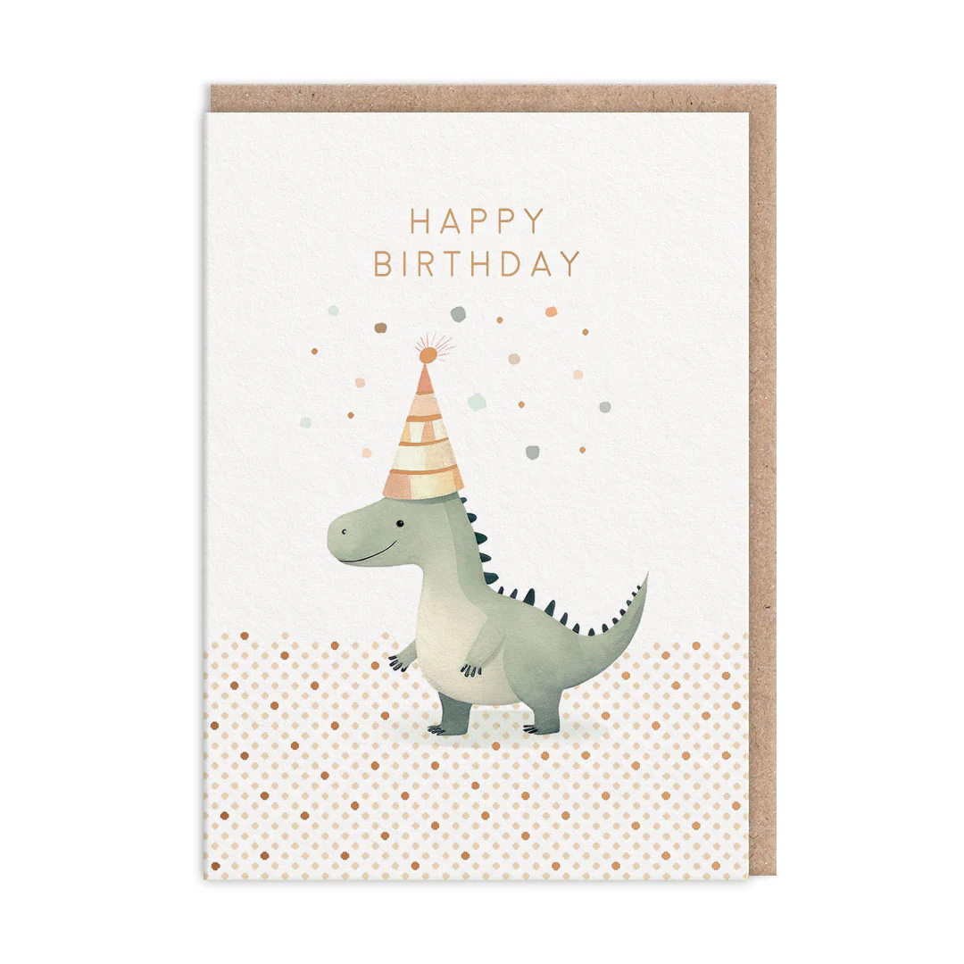 Biglietto di auguri di buon compleanno a tema dinosauro - Ohh Deer